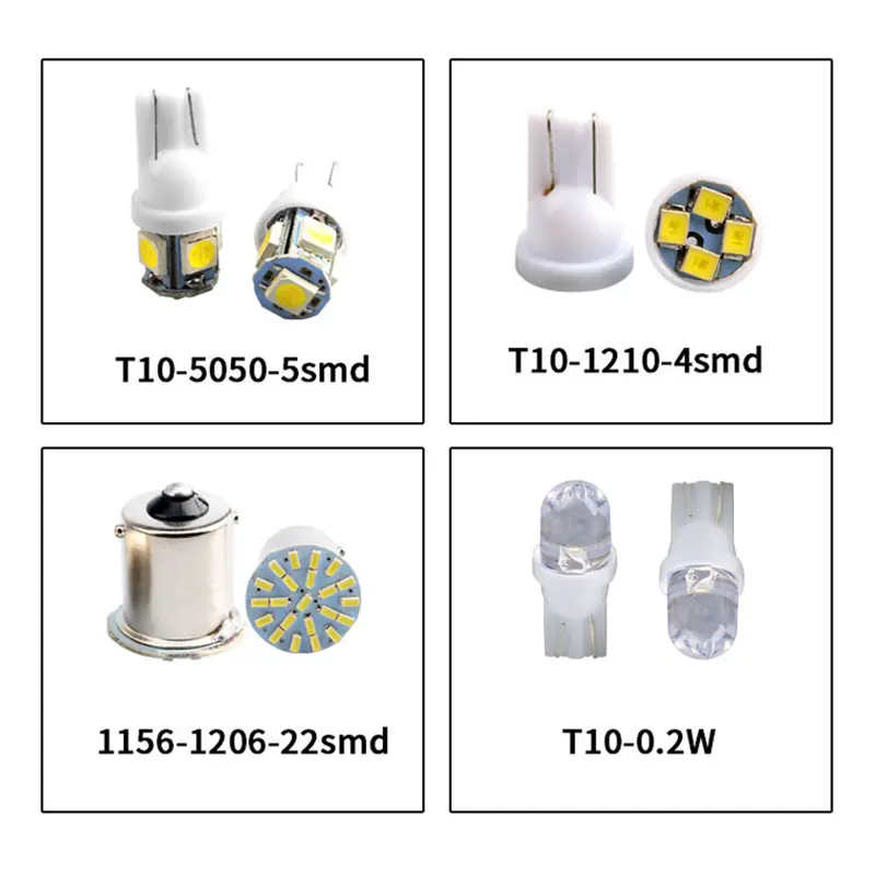 14pcs /Set LED 1157 T10 31/36/41mm Car Auto Interior Map Dome License Plate Replacement Light Kit White Lamp Set