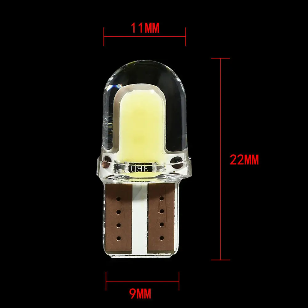 10pcs Car Interior Lamps T10 194 168 W5W COB 4 SMD LED CANBUS Silica Bright White Clearance License Light Bulbs Car Lights