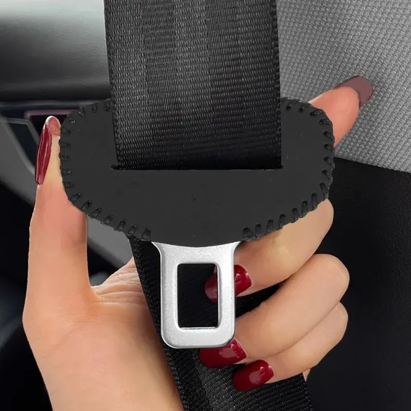 Car Seat Belt Buckle Protective Cover Anti-collision Case PU Leather Protection and Wear Resistance Car Interior Accessories