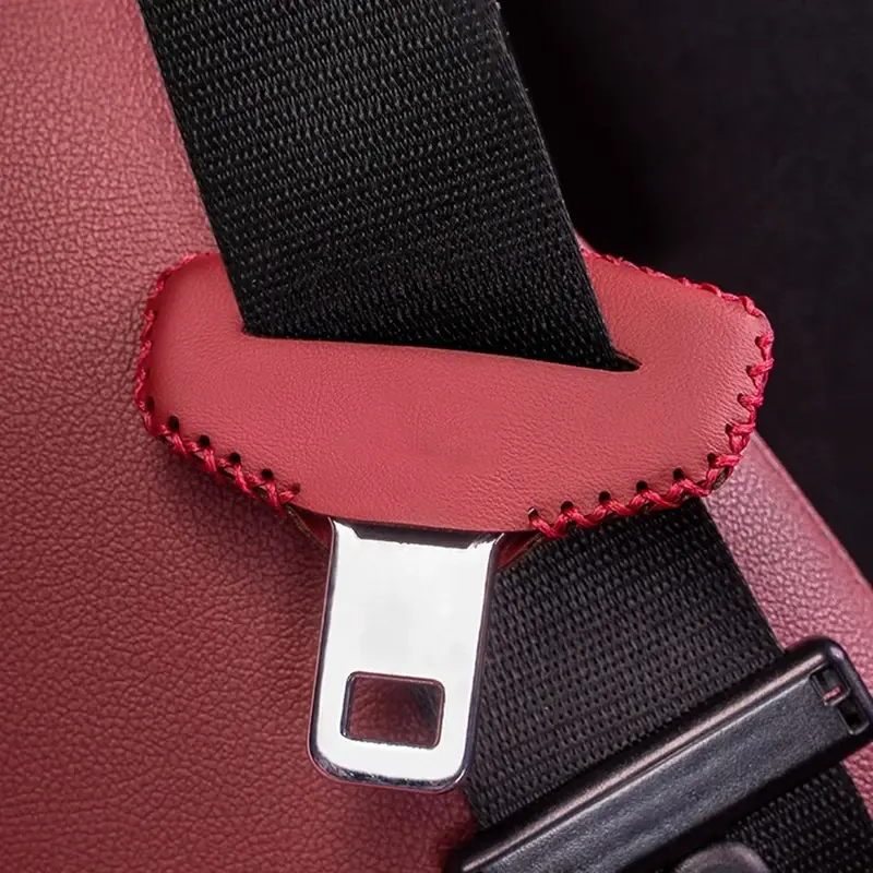 Car Seat Belt Buckle Protective Cover Anti-collision Case PU Leather Protection and Wear Resistance Car Interior Accessories