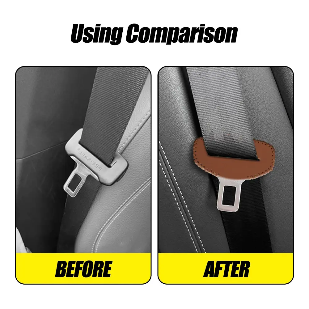 Car Seat Belt Buckle Protective Cover Anti-collision Case PU Leather Protection and Wear Resistance Car Interior Accessories