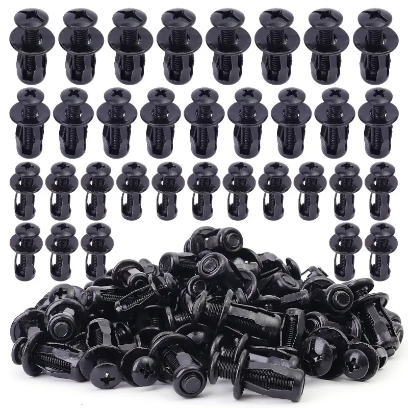 5/10Pcs M4 M5 M6 Petal Shape Rivet Nut Screw Bolt Kit Metal Insertnuts License Plate Fix Clamp Lock Nuts Auto Accessories