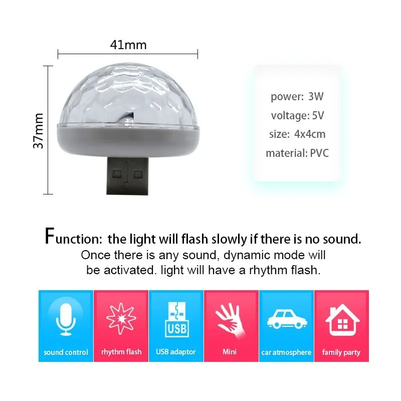 Car Led Lights Decorative Lamp Romantic LED Car Roof Star Night Light DJ RGB Music Sound Atmosphere Light Interior Decor Light