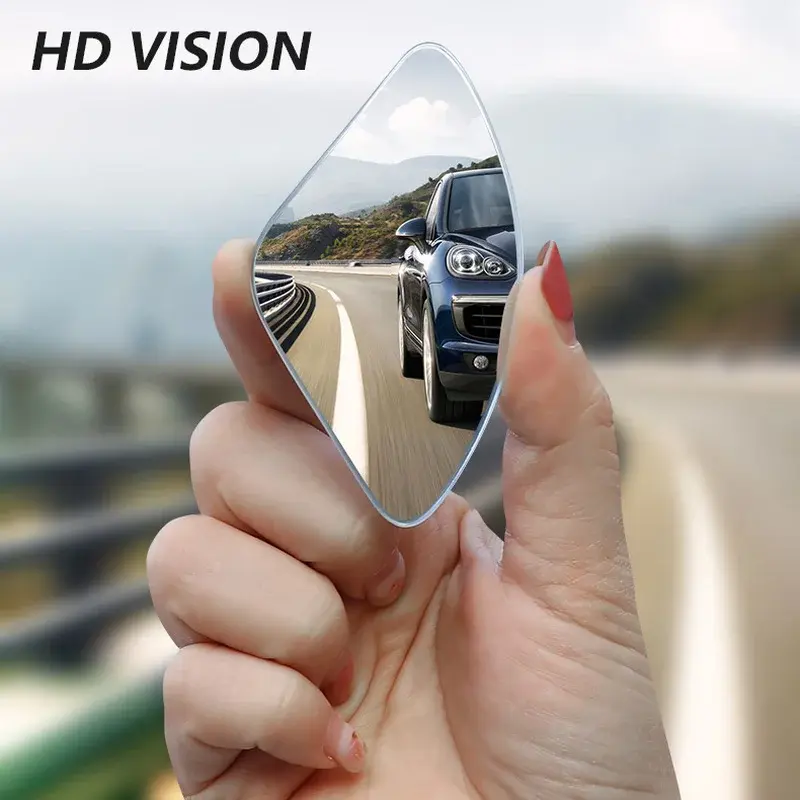 2pcs Car Blind Spot Mirror Adjustable Frameless Auxiliary Universal Wide Angle Small Mirrors Rearview Mirror Auto Motorcycle