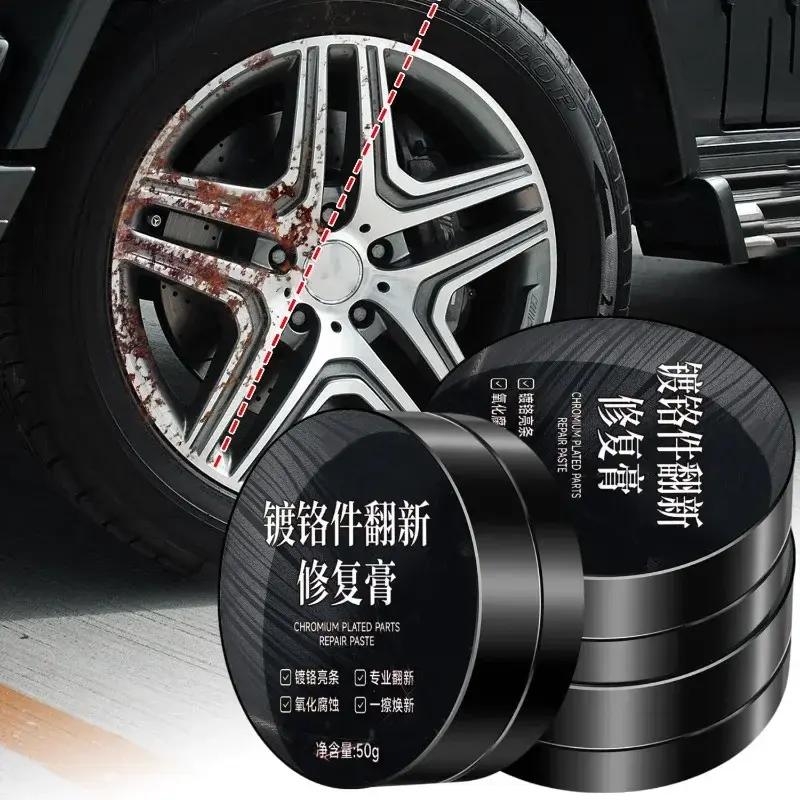 50g Car Window Chrome Restorer Electroplating Brightening Refurbisher Rust Remover Oxide Coating Cleaning Agent Auto Repair Tool
