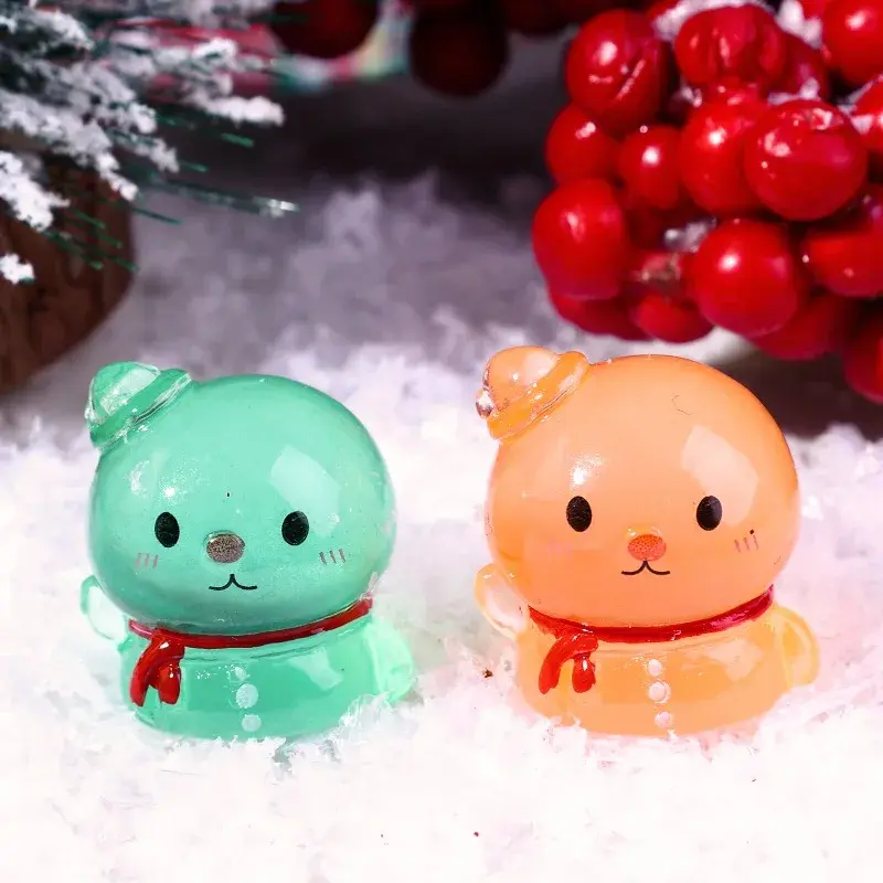 6/1Pcs Car Centre Console Christmas Ornaments Cute Mini Luminous Snowman Christmas Micro-Landscape DIY Decoration Accessories
