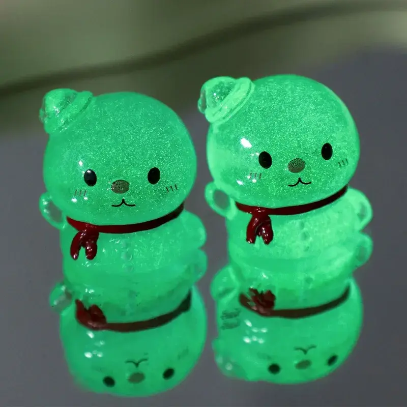 6/1Pcs Car Centre Console Christmas Ornaments Cute Mini Luminous Snowman Christmas Micro-Landscape DIY Decoration Accessories