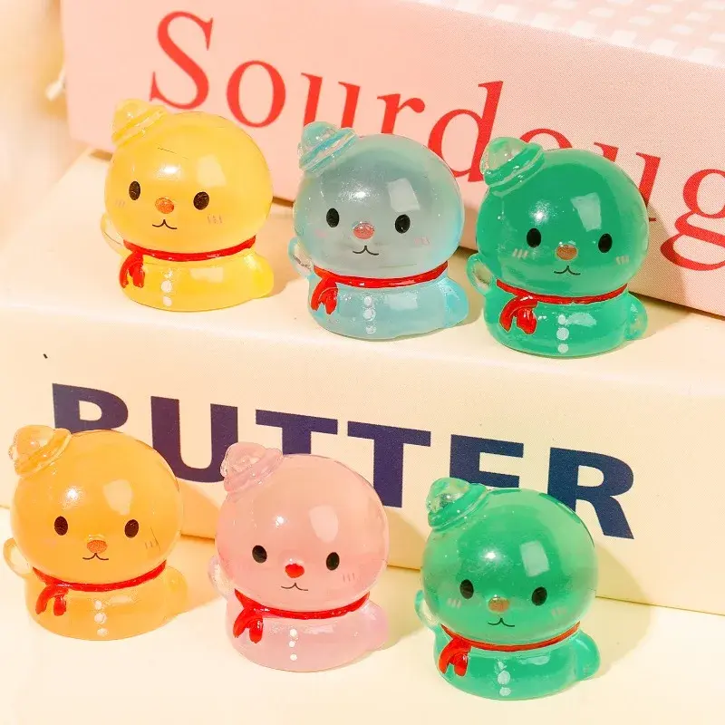 6/1Pcs Car Centre Console Christmas Ornaments Cute Mini Luminous Snowman Christmas Micro-Landscape DIY Decoration Accessories