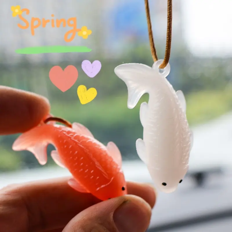 Orange Grilled Fish Pendant Color Change in Sunlight Car Pendants Bag Decorations Keychain Decorations Auto Interior Accessories