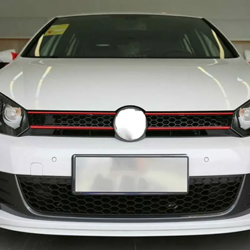 Car Front Hood Grill Sticker Decoration Auto Front Hood Grille Mouldings Red Waterproof Car Decor Accessories Exterior Sticker