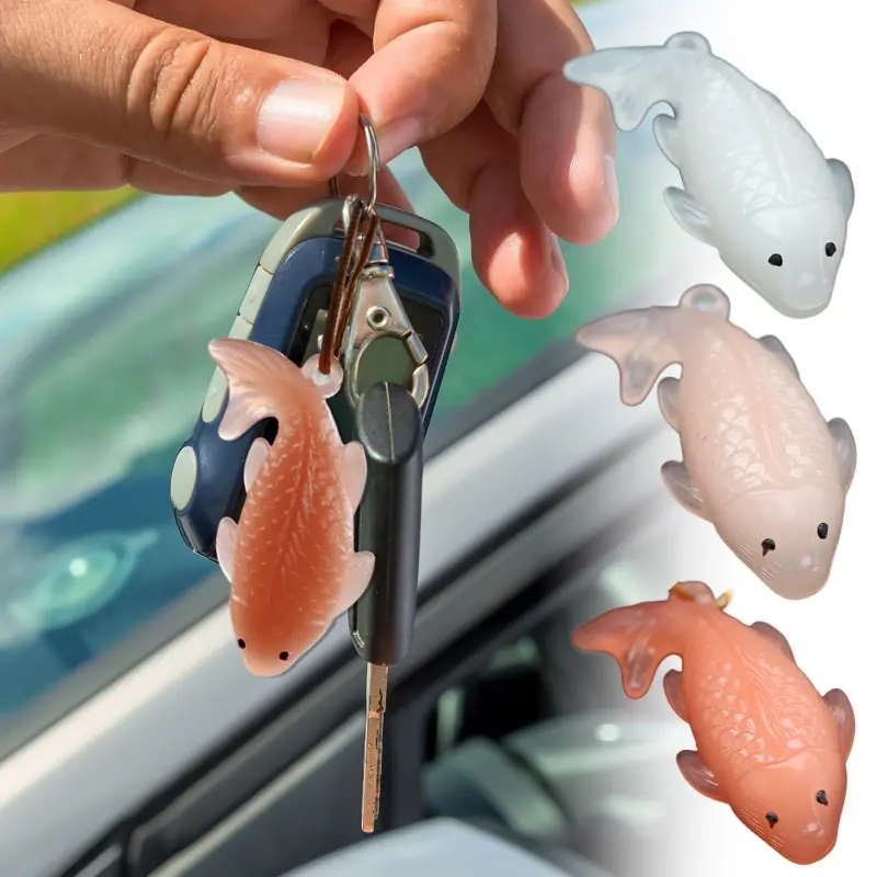 Orange Grilled Fish Pendant Color Change in Sunlight Car Pendants Bag Decorations Keychain Decorations Auto Interior Accessories