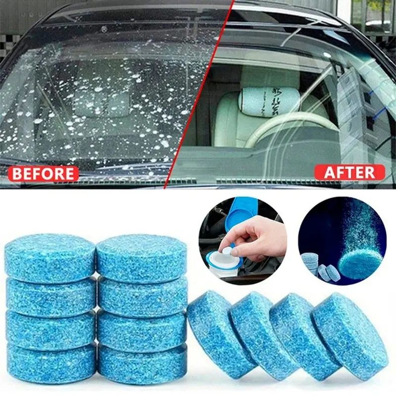 Super Concentrated Glass Water Wiper Fine Effervescent Tablets Car Windshield Solid Cleaner Dust Sludge Remover Auto Accessories