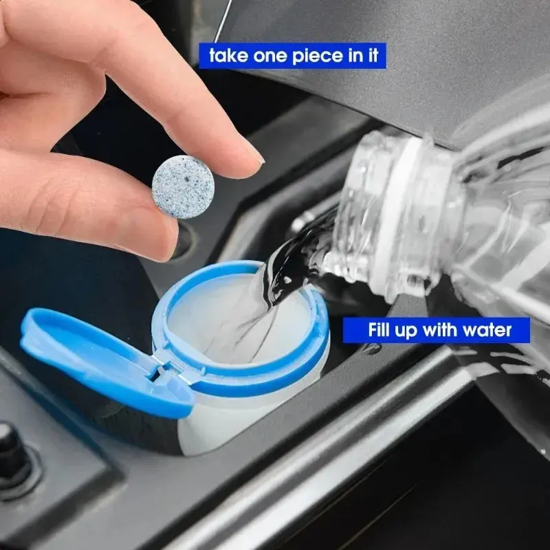 Super Concentrated Glass Water Wiper Fine Effervescent Tablets Car Windshield Solid Cleaner Dust Sludge Remover Auto Accessories
