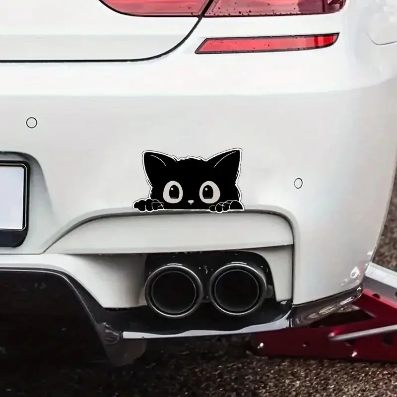 1-4pcs Car Stickers Scratch Masking Peeping Black Waterproof PVC Decal Scratch Masking Creative for Car Motorcycles Auto Sticker