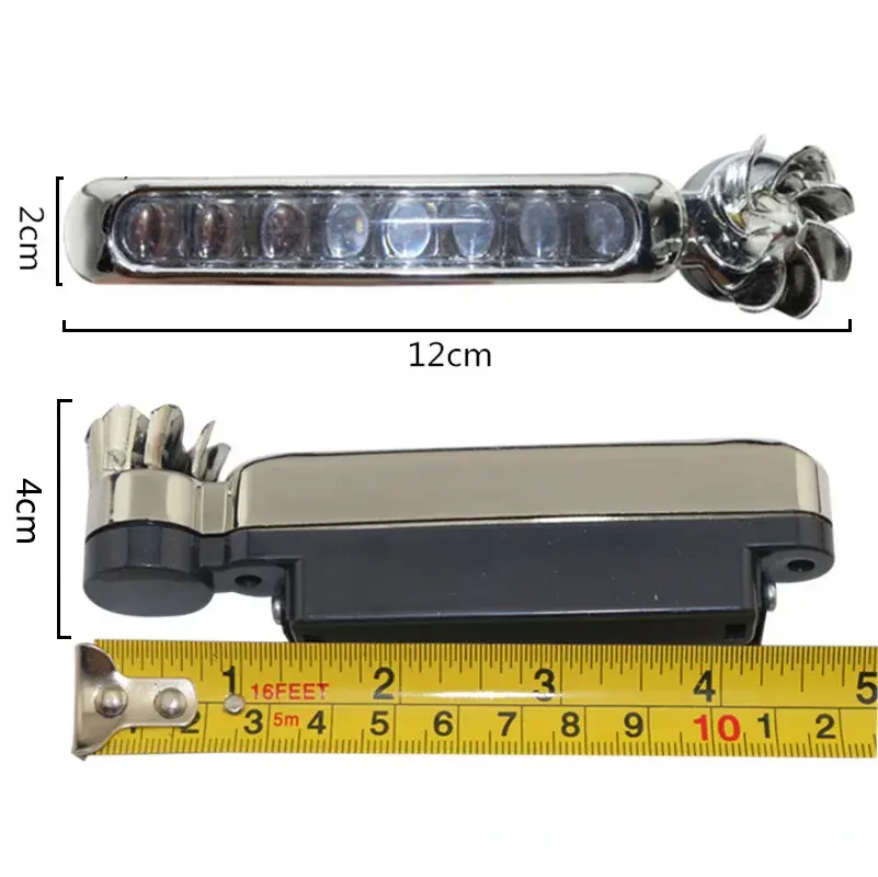 Wind Powered 8 LED Car Light External DRL Running Lights Headlight Fog Light Lamp Auto Daylight Wind Energy Without Wiring