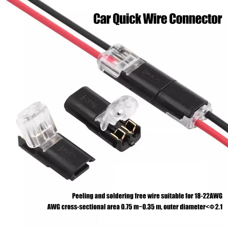 1-50pcs Auto Quick Electrical Wire Connector 2 Pin Style Cable Plug Car Waterproof Solder Free Electrical Wire Cable Connector