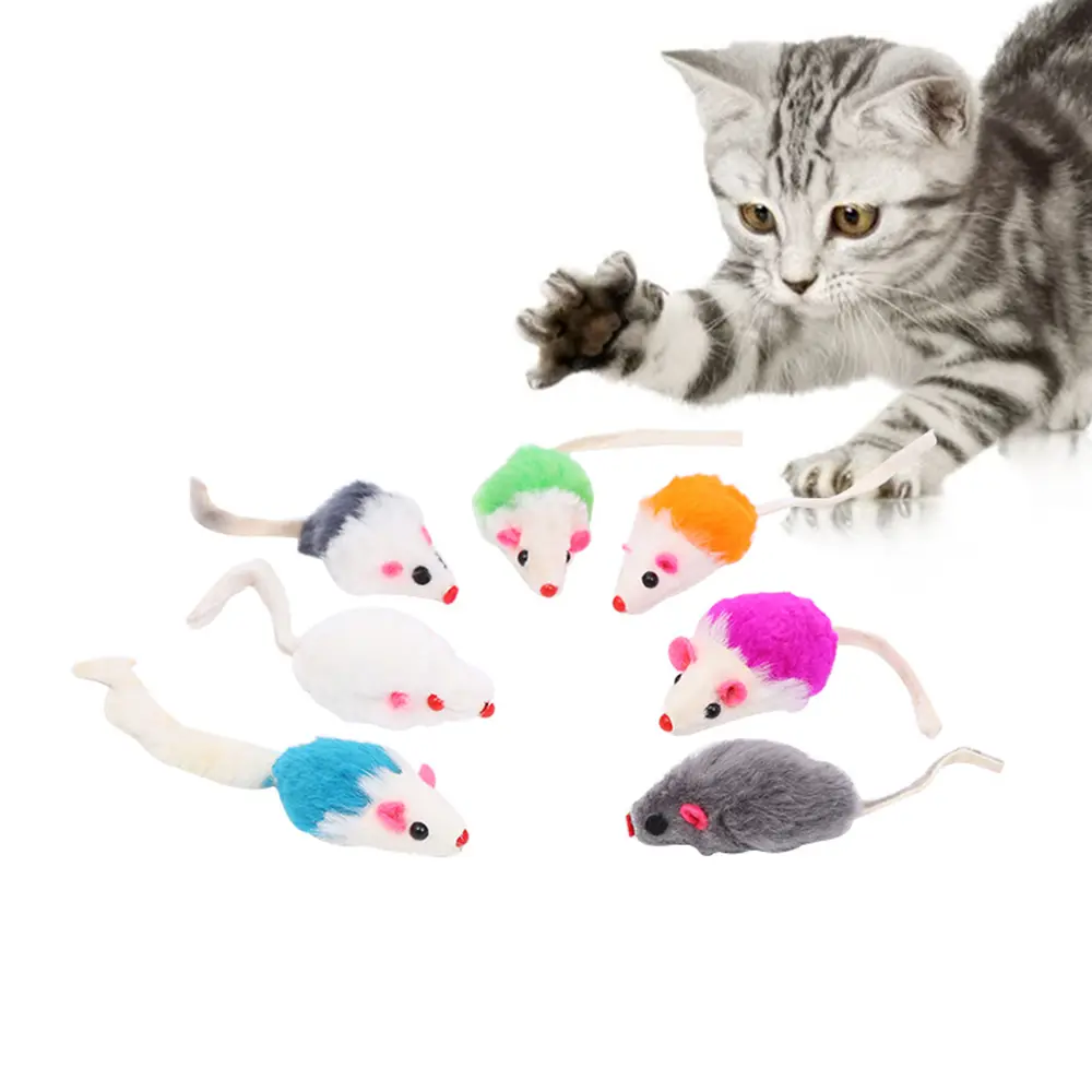 3Pcs/set Interactive Squeaky Simulation Mice Rabbit Fur False Mouse Cat Toys  For Cats Kitten Pet Supplies