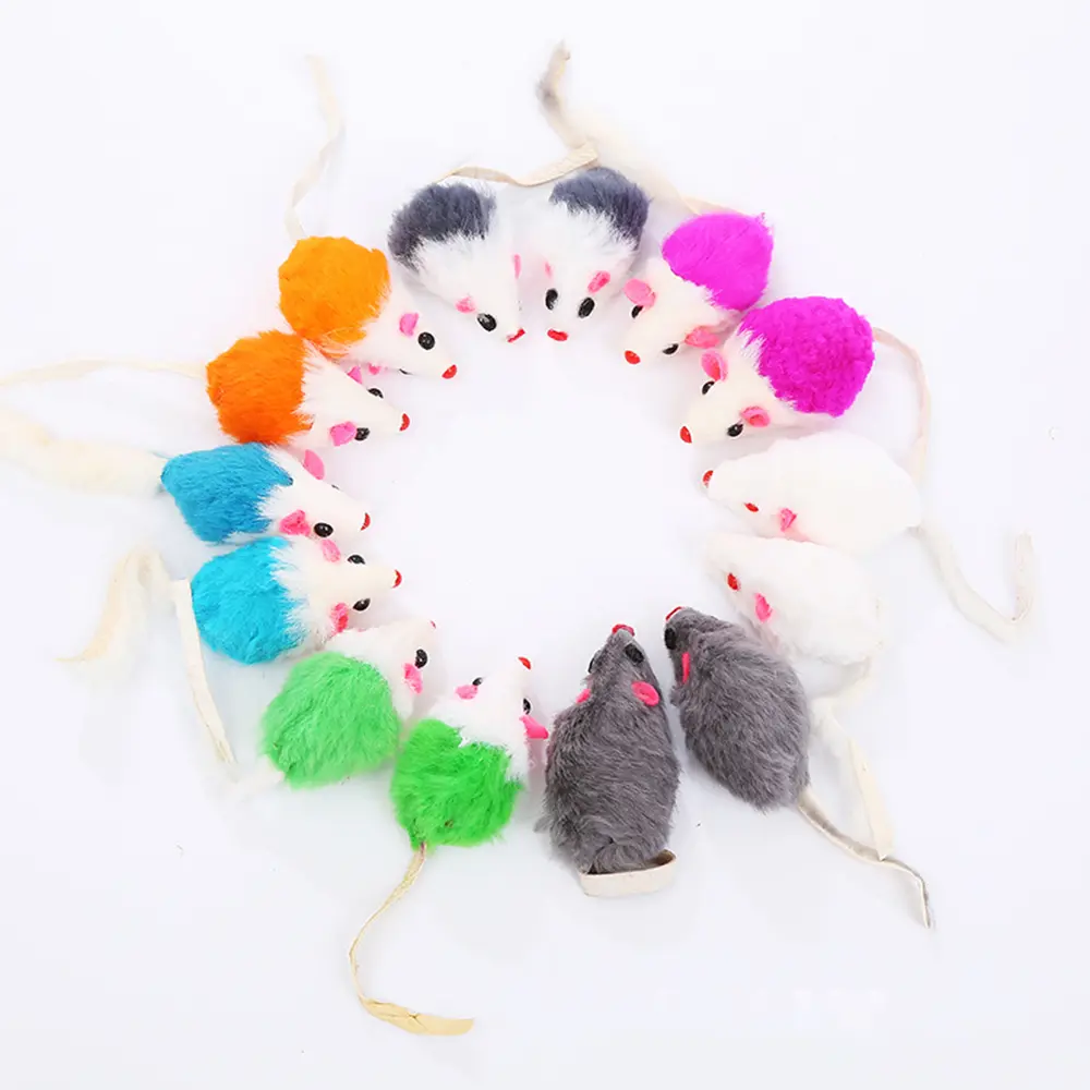 3Pcs/set Interactive Squeaky Simulation Mice Rabbit Fur False Mouse Cat Toys  For Cats Kitten Pet Supplies