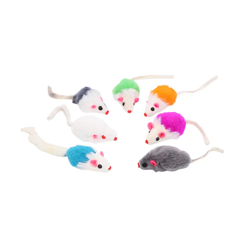 3Pcs/set Interactive Squeaky Simulation Mice Rabbit Fur False Mouse Cat Toys  For Cats Kitten Pet Supplies