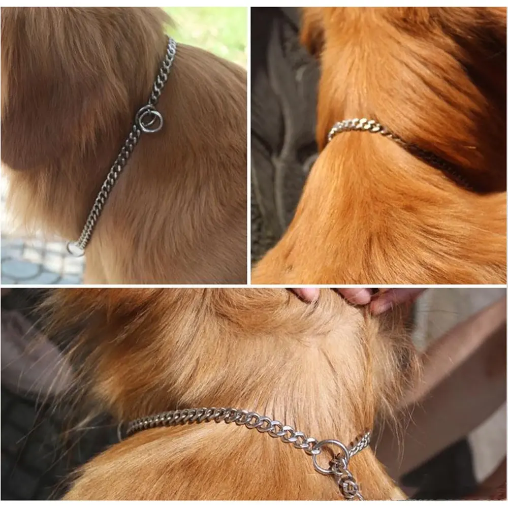 P-chain Dog Collar Stainless Steel Dog Cat Necklace Adjustable Pet Training Collar for Small Medium Large Dog Pet Accessories