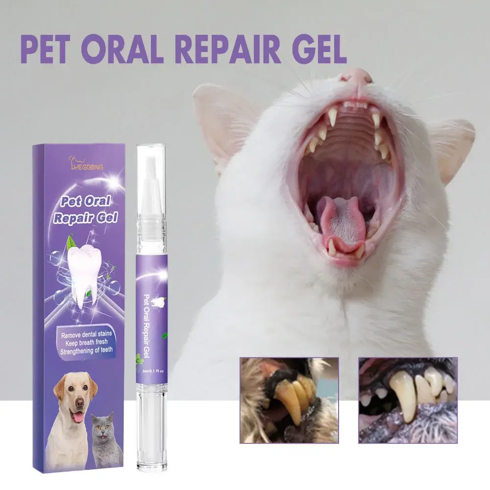 Pet Oral Repair Gel Dog Cat Tooth Repair Teeth Tartar Cleaner No Need to Brush Teeth Pet Breath Freshener Gel Care Cleaner