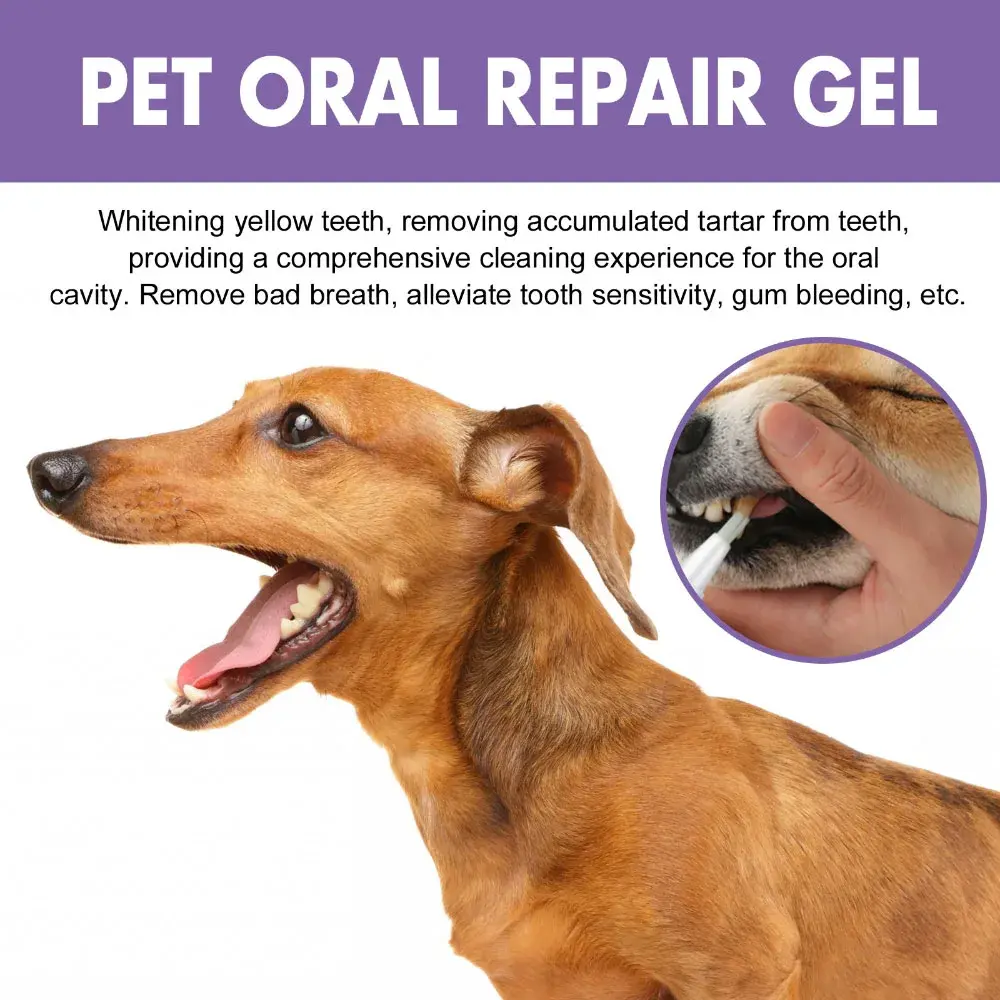Pet Oral Repair Gel Dog Cat Tooth Repair Teeth Tartar Cleaner No Need to Brush Teeth Pet Breath Freshener Gel Care Cleaner