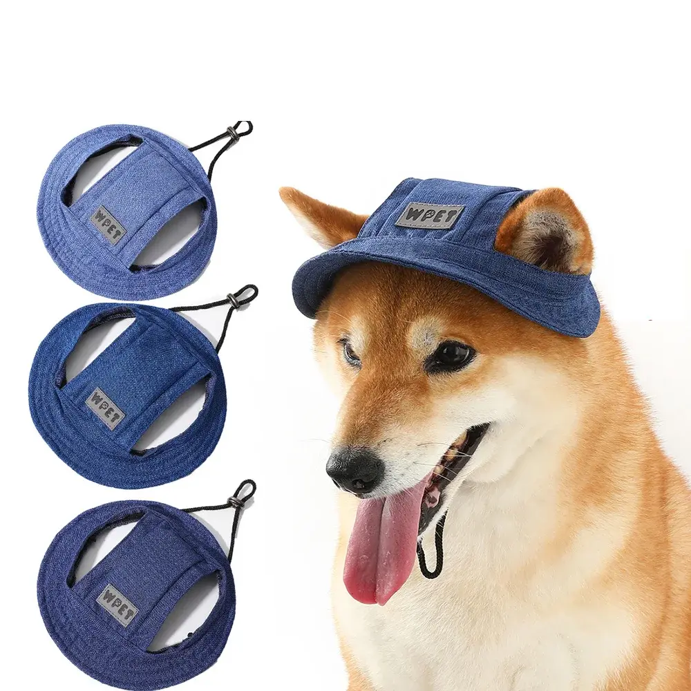 Dog Hat Summer Outdoor Adjustable Hat with Ear Holes Pet Sunhat for Small and Medium Dogs Puppy Cap Cat Hat Pet Accessories
