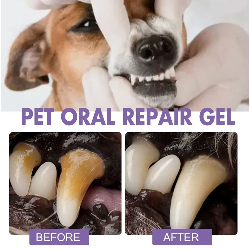 Pet Oral Repair Gel Dog Cat Tooth Repair Teeth Tartar Cleaner No Need to Brush Teeth Pet Breath Freshener Gel Care Cleaner