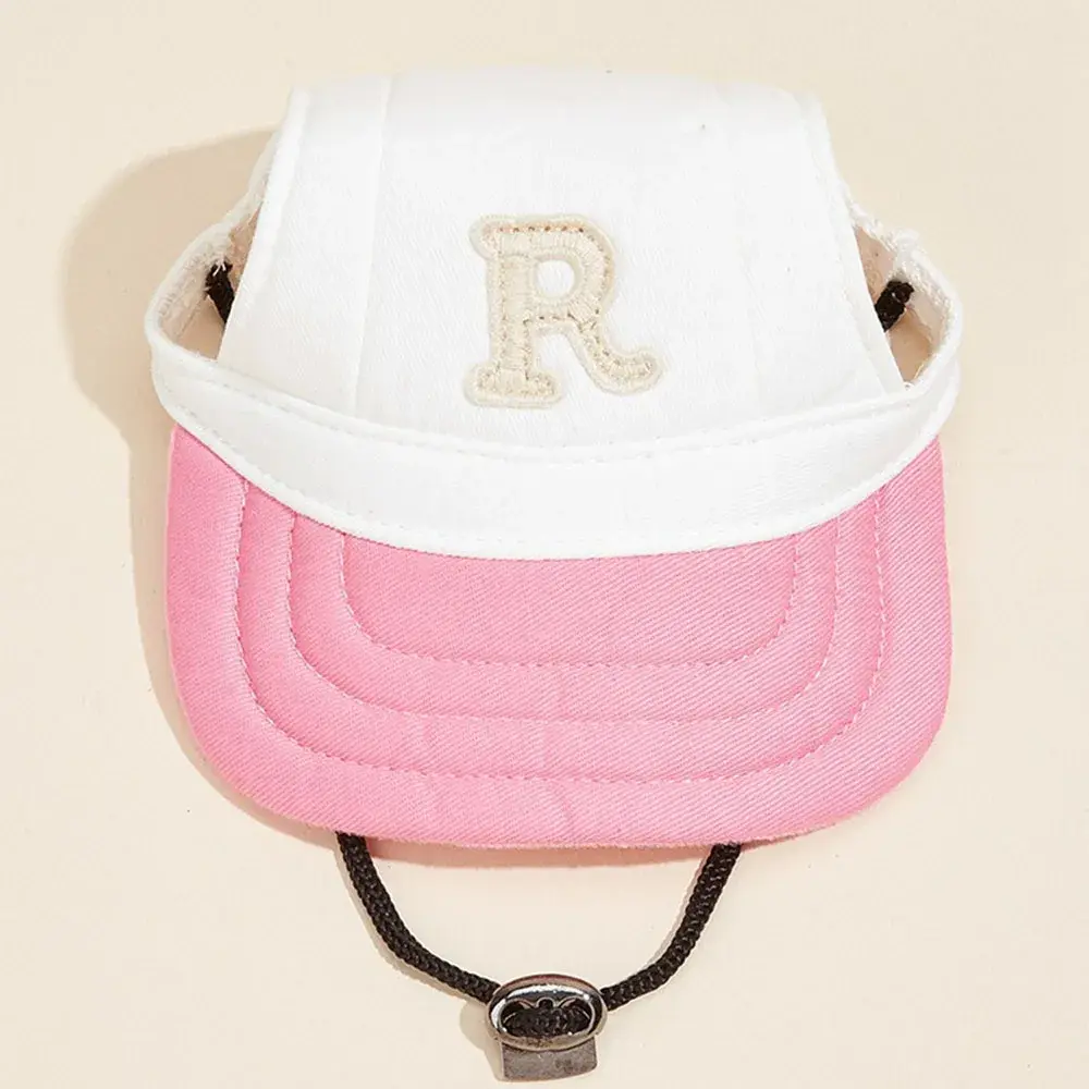 Pet Baseball Cap Dog Embroidered Letter Hat for Dogs Cats Adjustable Breathable Dog Sun Hat with Ear Holes Pet Baseball Cap