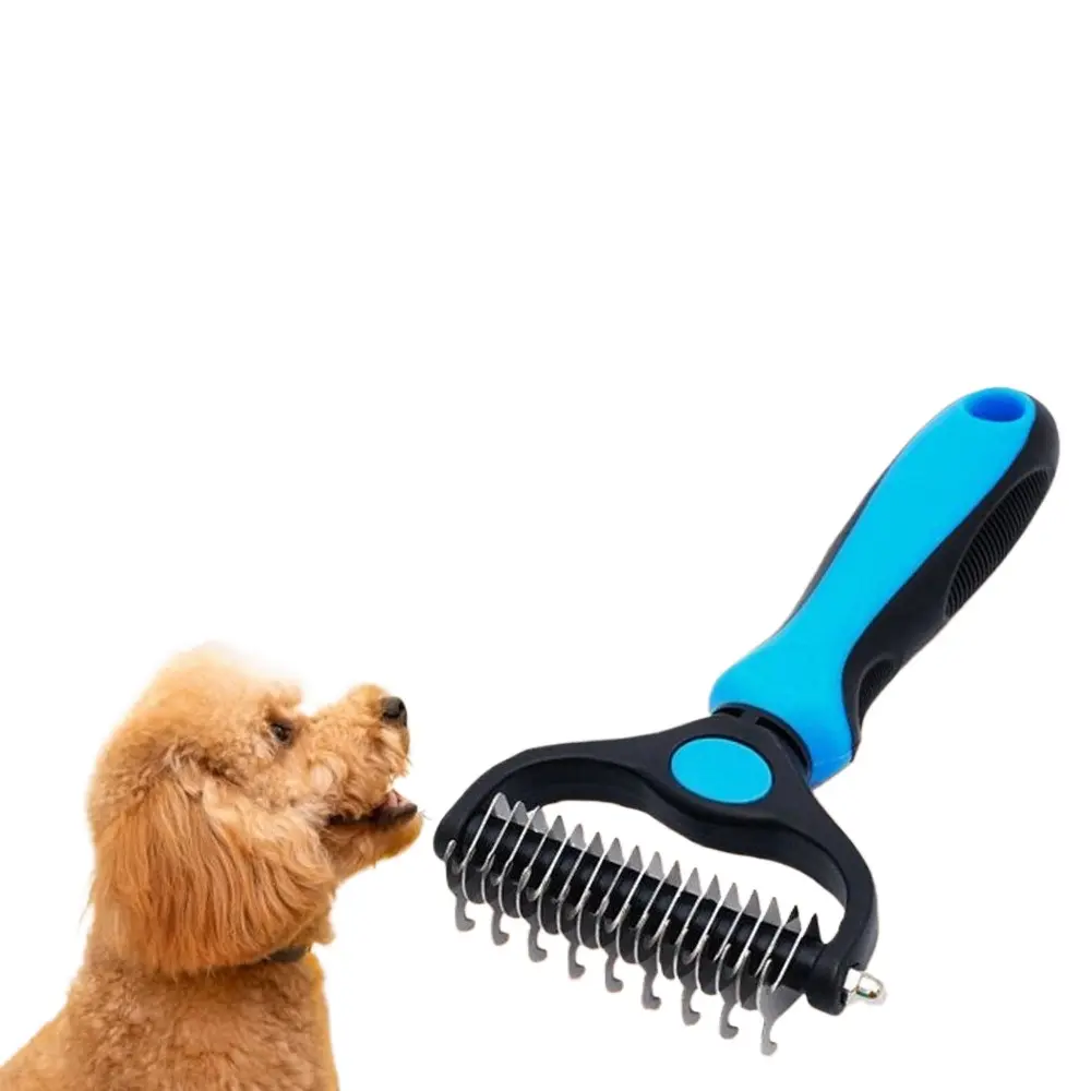 Pet Grooming Comb for Dogs Hair Knots Ergonomic Handle Professional Deshedding Dematting Tool Effortless Grooming Pet Supplies