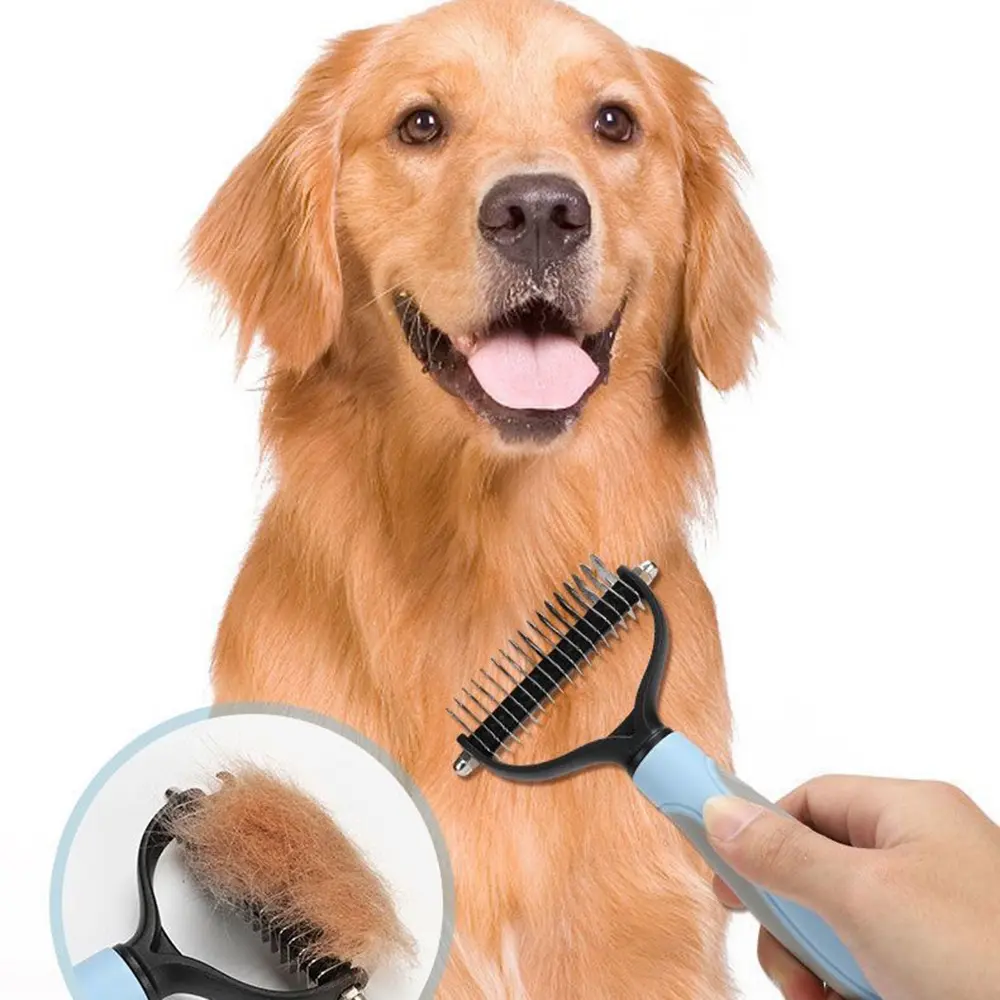Pet Grooming Comb for Dogs Hair Knots Ergonomic Handle Professional Deshedding Dematting Tool Effortless Grooming Pet Supplies