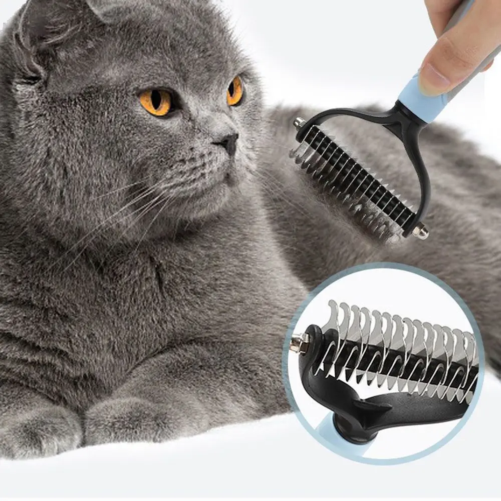 Pet Grooming Comb for Dogs Hair Knots Ergonomic Handle Professional Deshedding Dematting Tool Effortless Grooming Pet Supplies