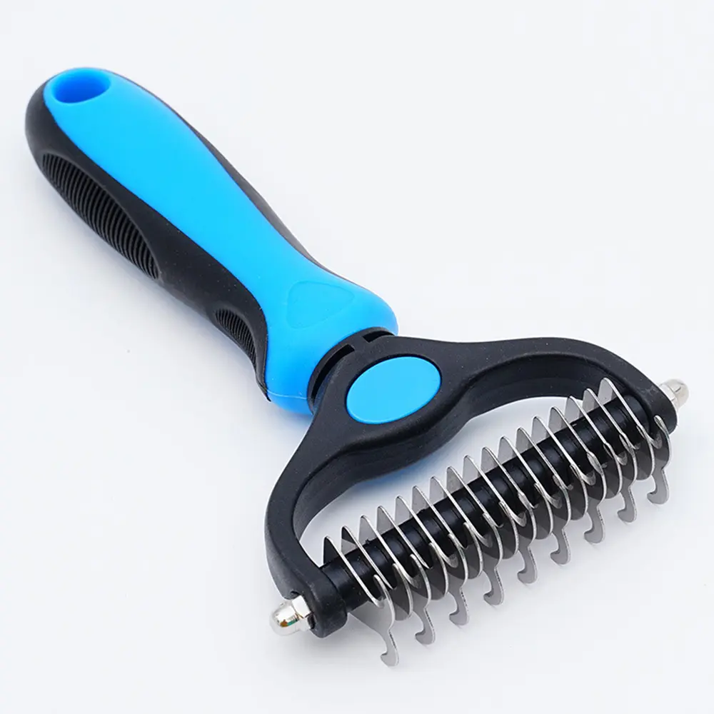 Pet Grooming Comb for Dogs Hair Knots Ergonomic Handle Professional Deshedding Dematting Tool Effortless Grooming Pet Supplies