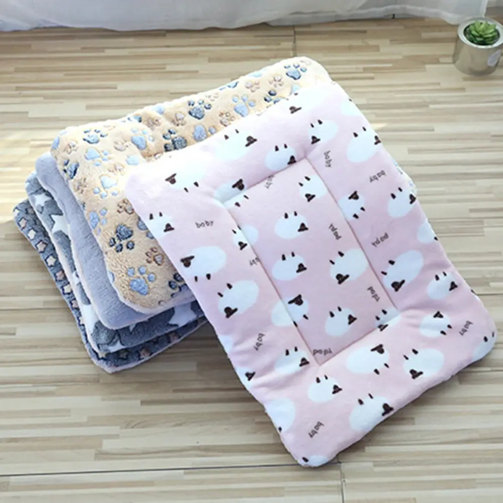 Double Sided Soft Pet Sleeping Pad Warm Dog Bed Cat Litter Lovely Mattress Cushion For Small Pets Home Blanket Pet Supplies