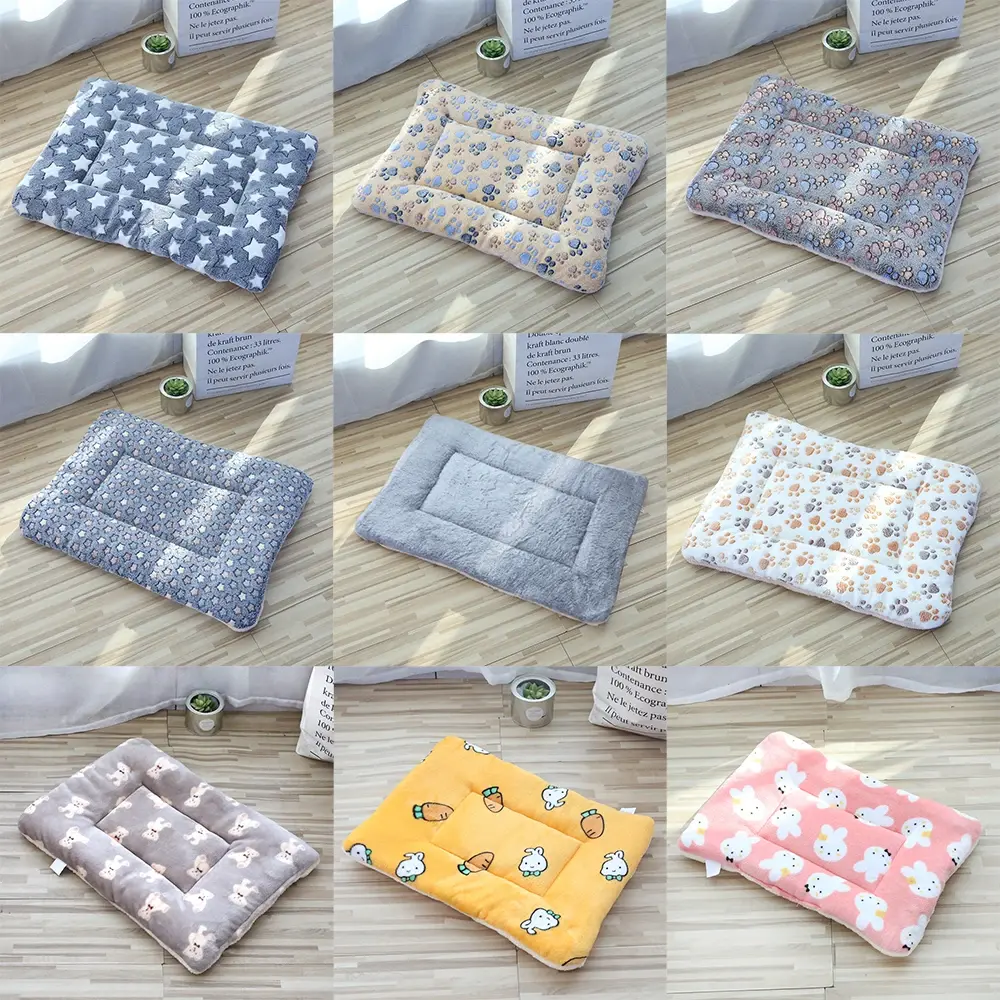 Double Sided Soft Pet Sleeping Pad Warm Dog Bed Cat Litter Lovely Mattress Cushion For Small Pets Home Blanket Pet Supplies