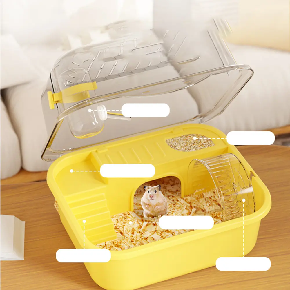 Double-Layer Hamster Cage with Detachable Base & Spacious Design - Washable Small Pet Habitat for Indoor Golden Bear Hamsters