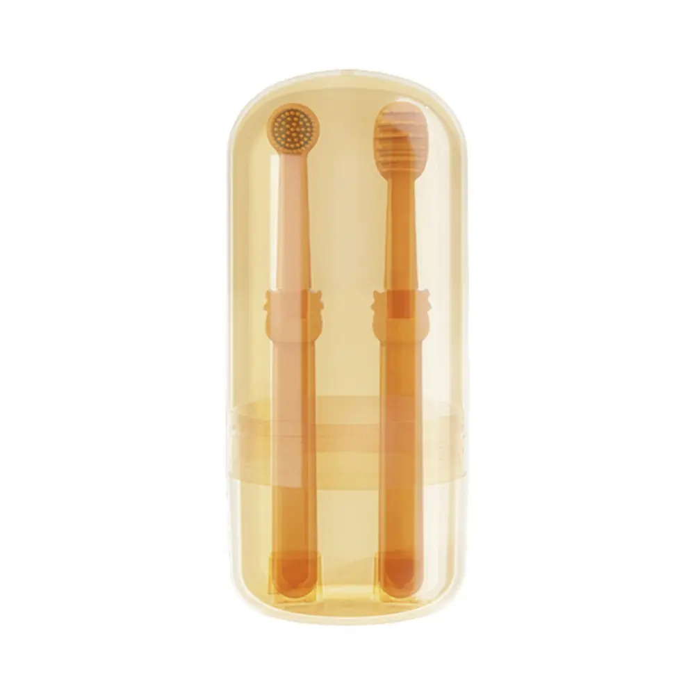 Pet Dog Toothbrush with Tongue Scraper Soft Silicone Dual Head Toothbrush for Dogs & Cats Oral Care Kit