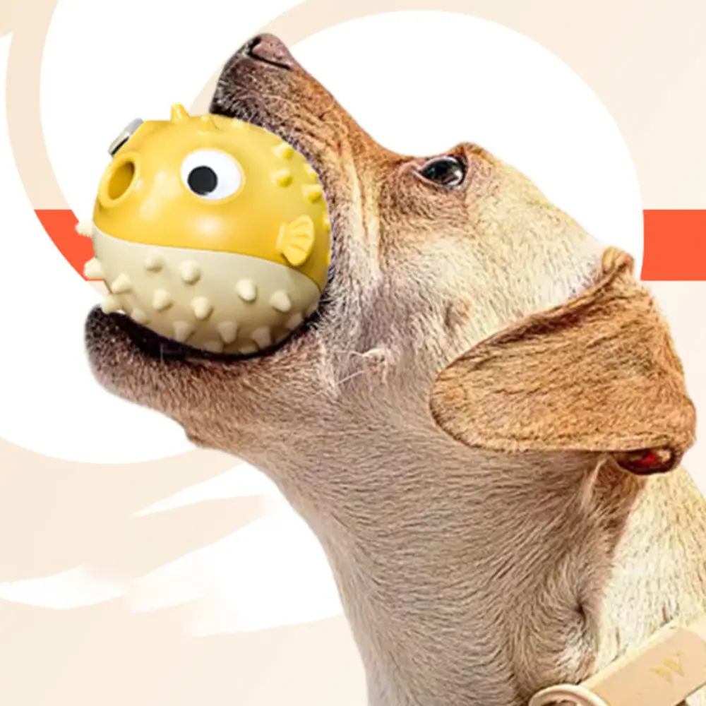 Dog Fish-Shaped Food Leakage Ball Bite Resistant Teeth Cleaning Toy Interactive Pet Supplies