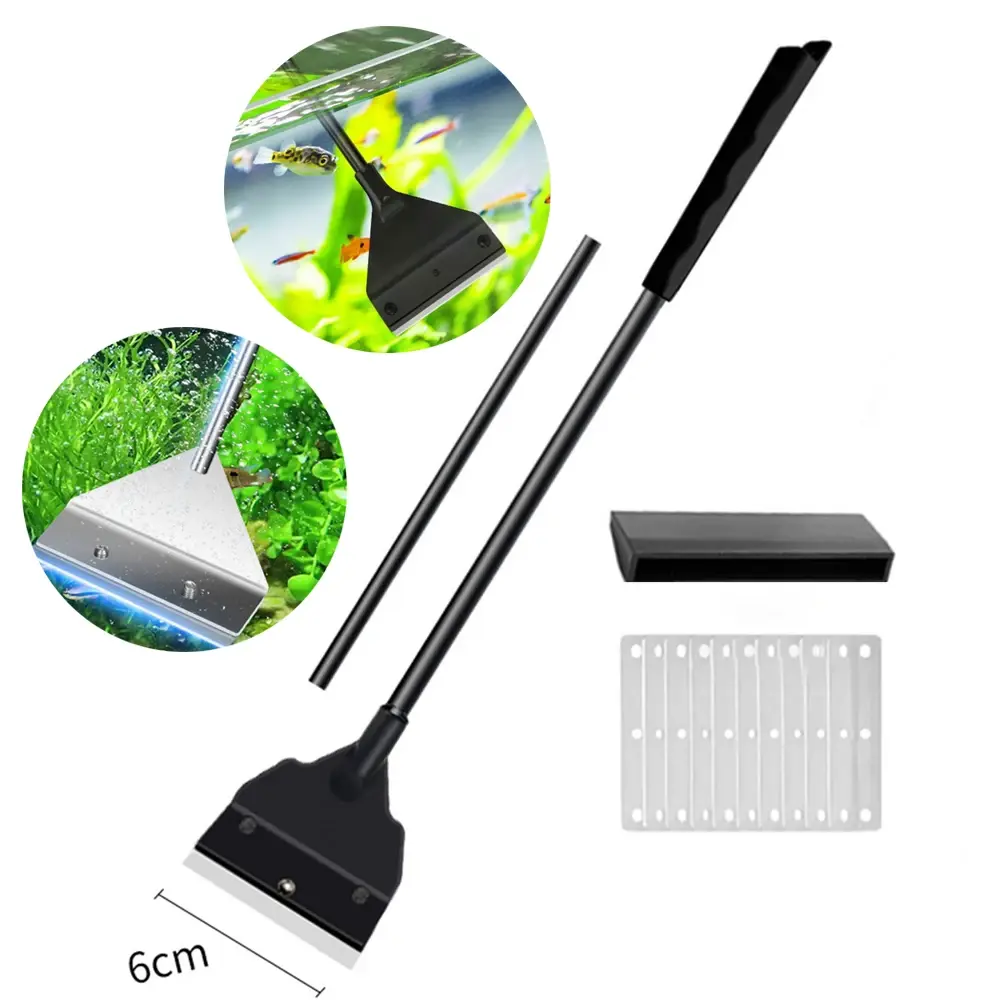 Aquarium Algae Removal Scraper Fish Tank Flat Sand and Algae Removal Dual-use Glass Algae Removal Scraper Aquarium Cleaning Tool