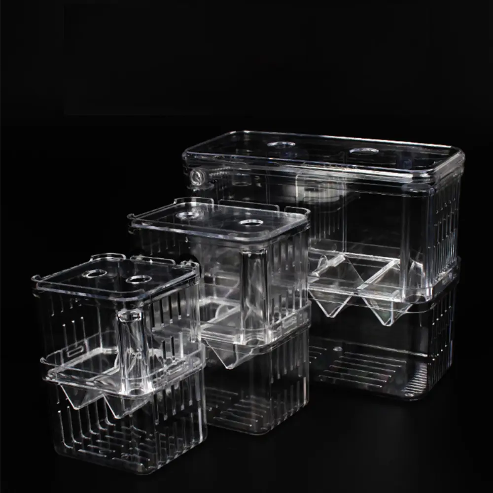 Fish Breeder Box Clear High Transparent Acrylic with Oxygen Port Fish Incubator Hatching Tank for Aquarium