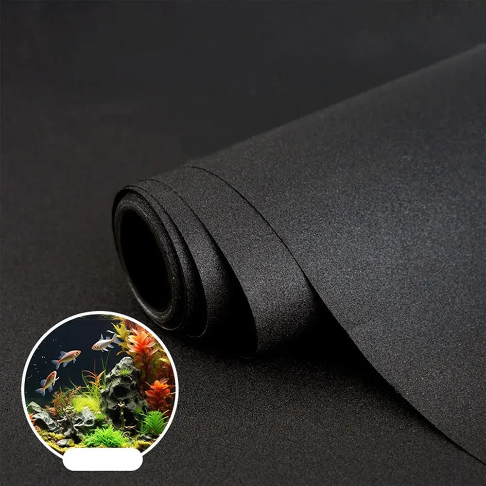 Fish Tank Background Sticker Adhesive-free Black Fish Tank Glass Static Cling Aquarium Wallpaper Aquarium Background Decorations