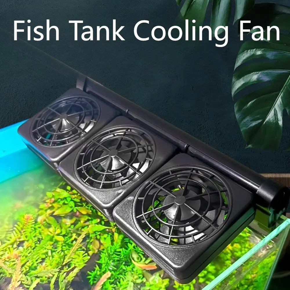 Aquarium Fish Tank Cooling Fan Timing Adjustable Wind Speed Cooling Fan for Fish Tank Glass Thickness ≤12mm Aquarium Accessories