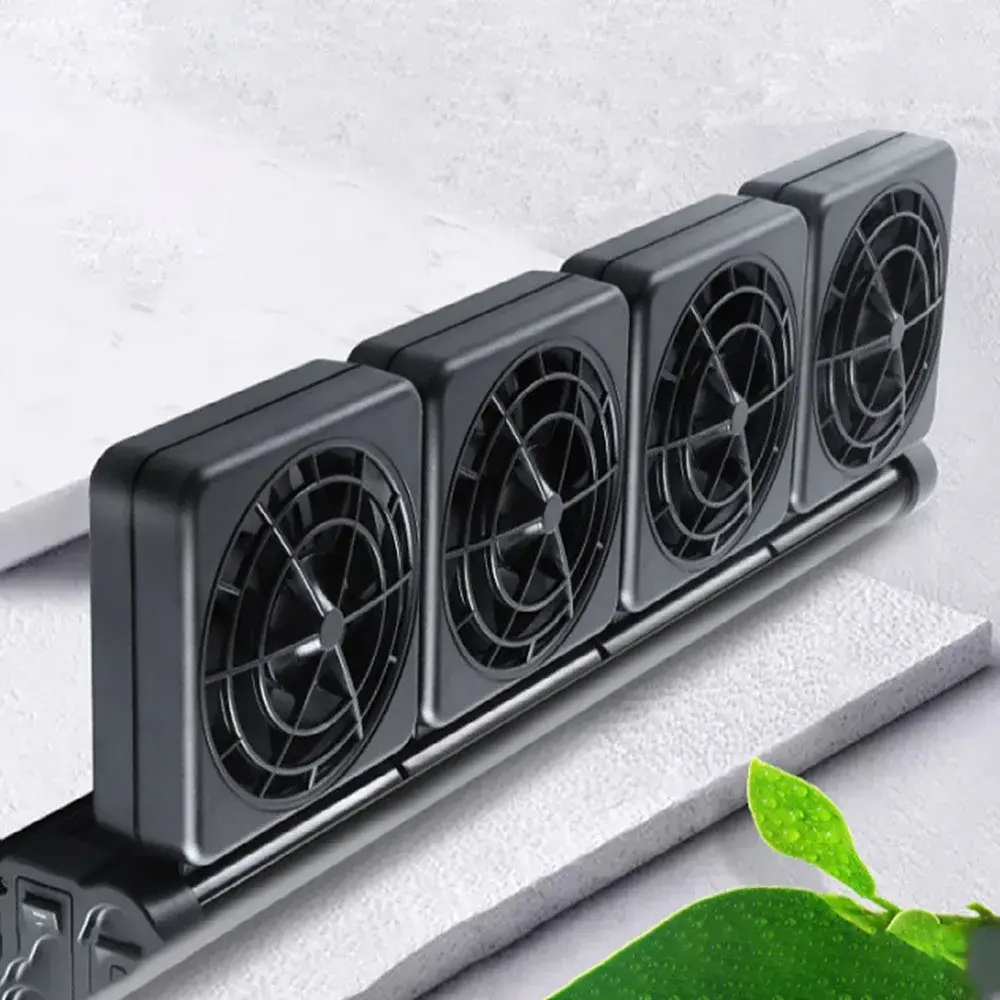 Aquarium Fish Tank Cooling Fan Timing Adjustable Wind Speed Cooling Fan for Fish Tank Glass Thickness ≤12mm Aquarium Accessories