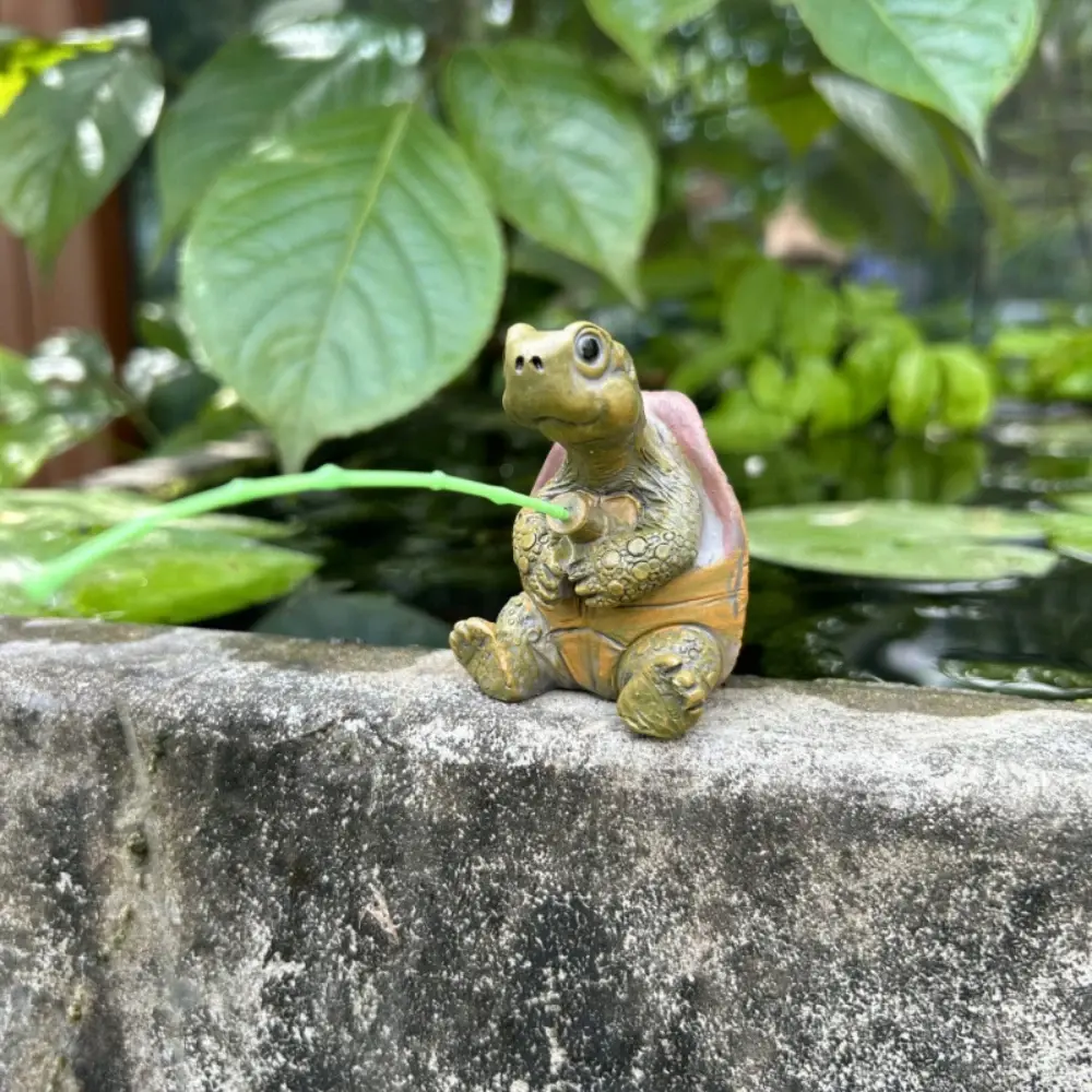 Fishing Turtle Aquarium Decoration Creative Cute Statue Turtle Resin Fish Tank Ornament Landscape Aquarium Decorations
