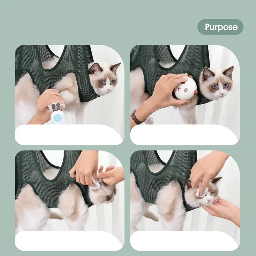 Pet Fixed Bag Cat Grooming Cut Nails Anti Scratch Bite Hanging Fixed Bag Cat Dog Grooming Hammock Restraint Bag Pet Supplies