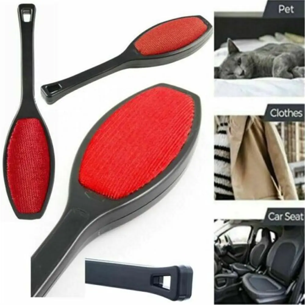 Dual-Sided Electrostatic Lint Brush - Reusable Pet Hair Remover for Clothes Couch & Carpet (Hypoallergenic & Multi-Surface Safe)