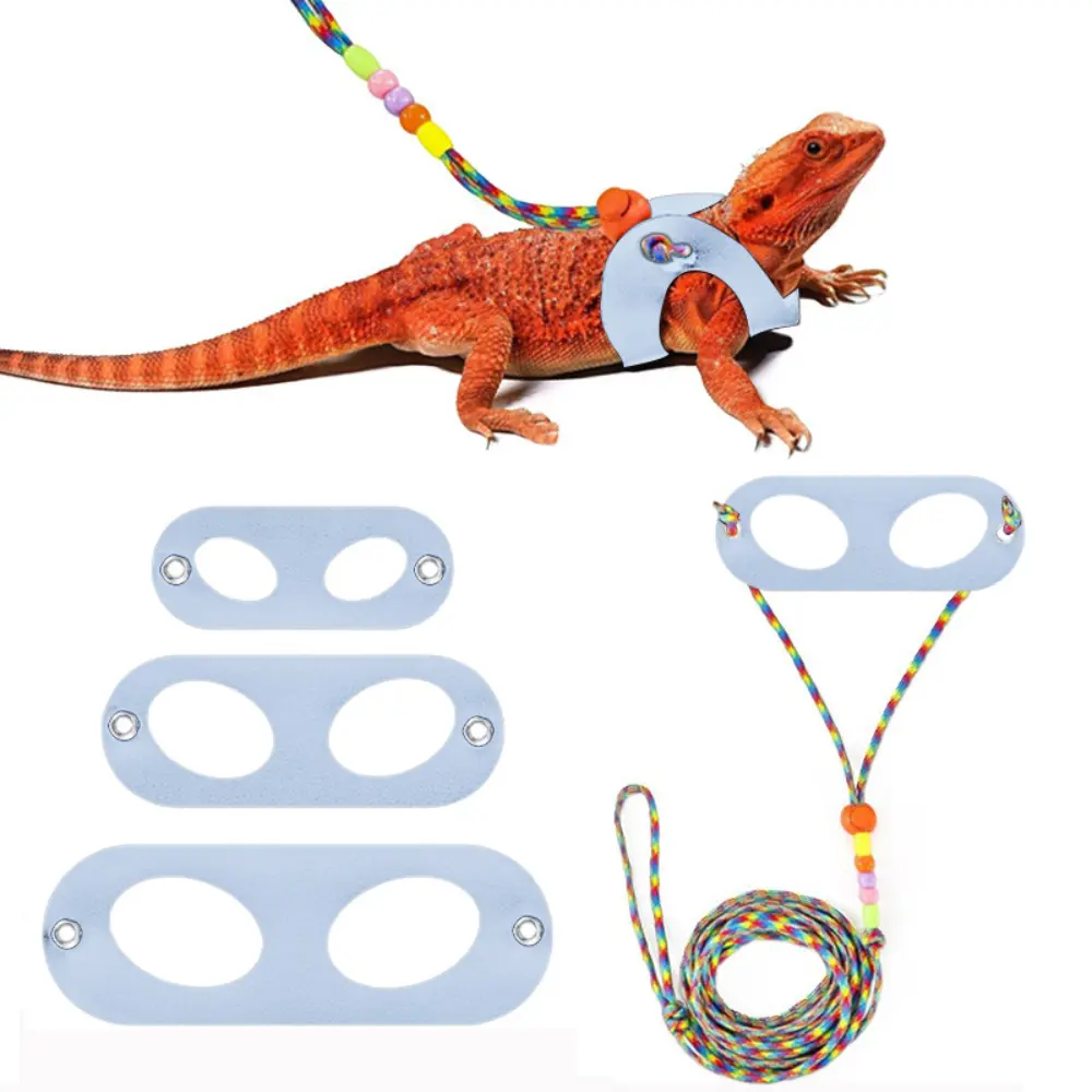 Adjustable Soft Leather Lizard Harness Reptile Leash with Wings Durable Cute Costume for Small Reptiles Accessories