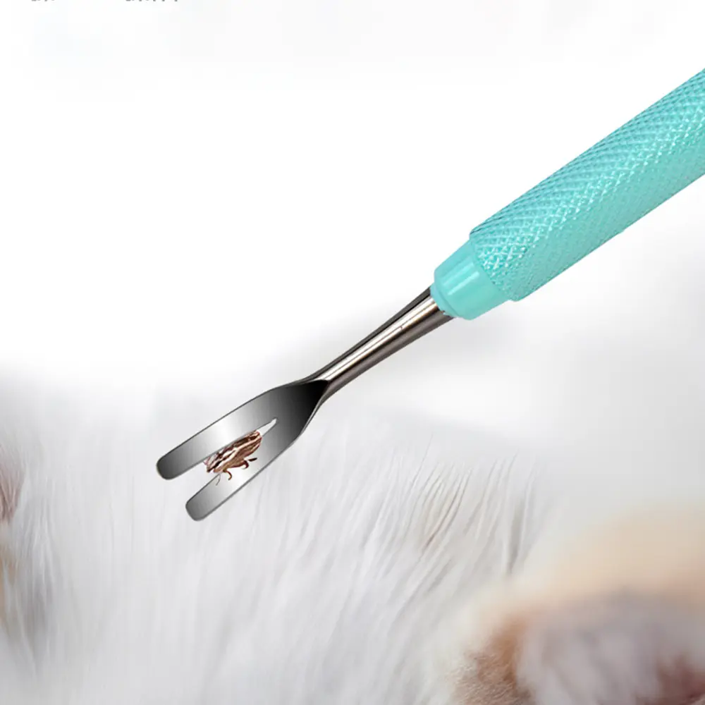Professional Tick Remover Tool Tweezers for Pets and Humans Stainless Steel Flea Tick Clip Fork Tweezer for Dogs Cats