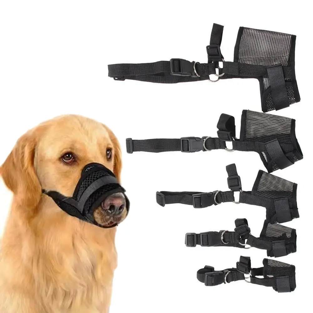 Adjustable Dog Muzzle for Small Medium Large Dogs Summer Mesh Breathable Dog Mouth Cover Anti-bite Anti-bark Pet Supplies