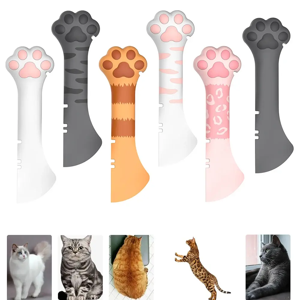 Pet Canned Opener Multifunction  Silicone Bionic Cat Paw Shaped Can Opener Wet Food Mixing Spoon Pets Tableware Pet Accessories